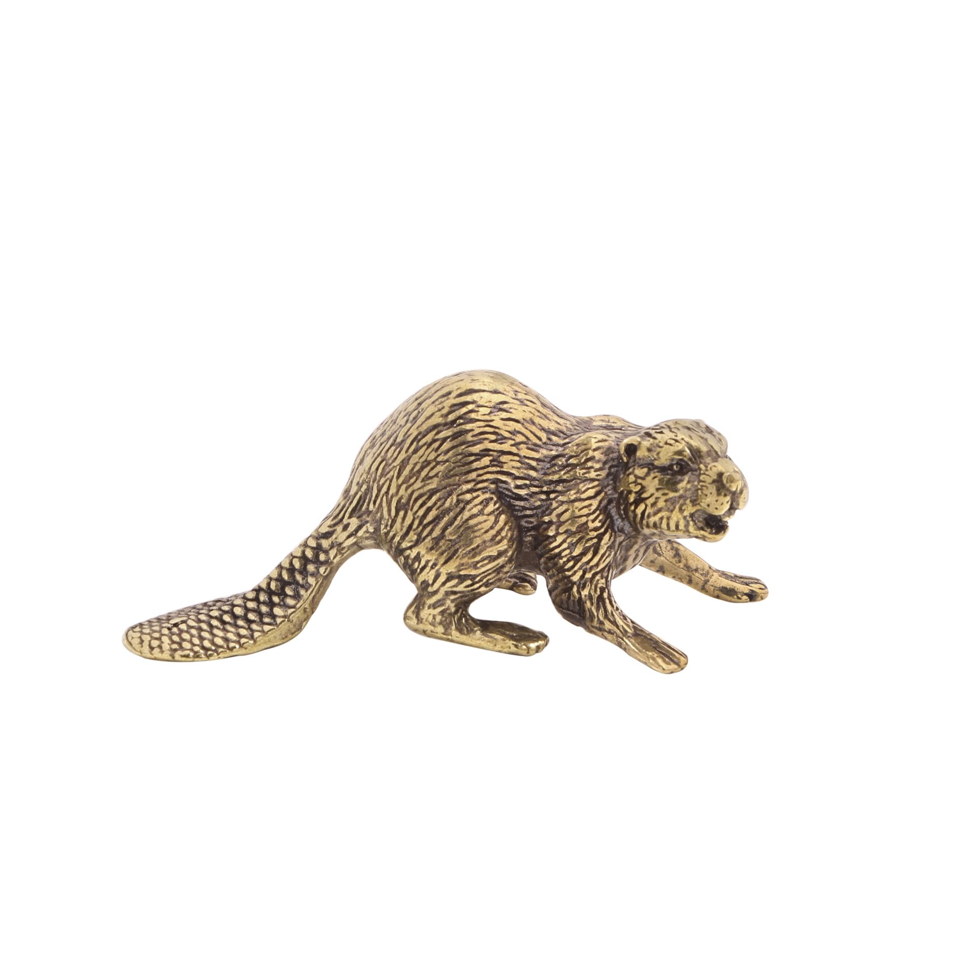NGDFGR Brass Otter Miniature Statue,Metal Beaver Sculpture Desktop Ornament Home Bonsai Micro Landscape Decr Accessories
