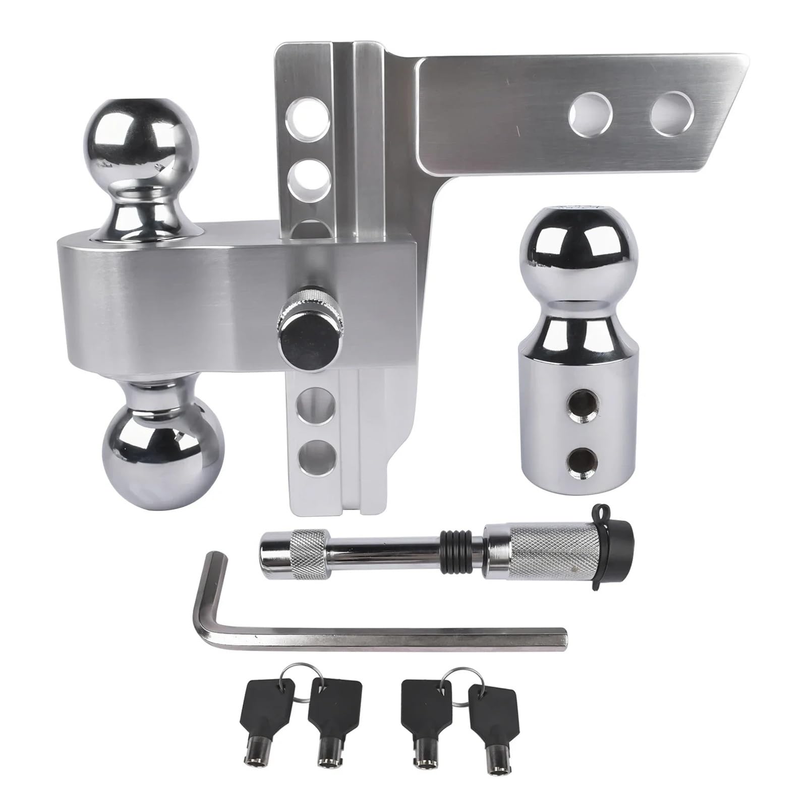 Enganche de remolque ajustable for receptor de 2", enganche de aluminio resistente con elevación/caída de 6", 12500 lb,Anti-traqueteo