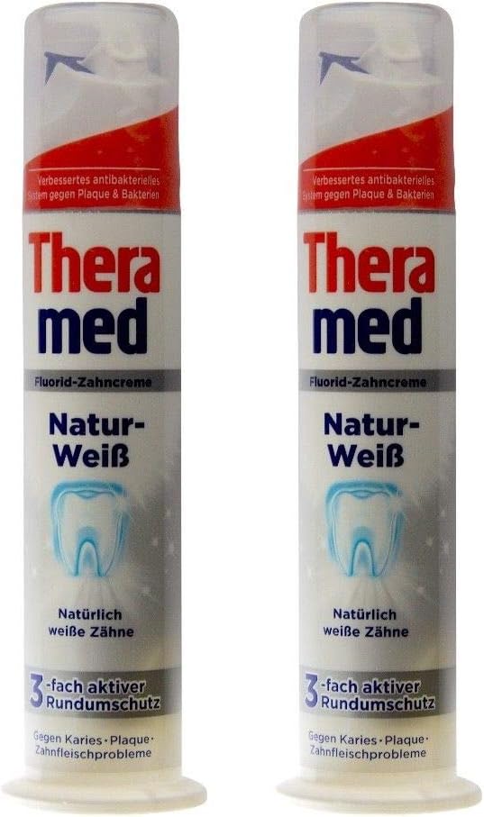 2x Theramed Naturweiß FluoridZahncreme Tägliche Zahnpasta 100ml