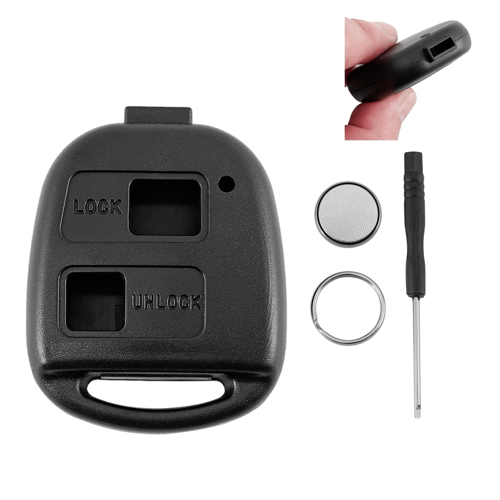 For Toyota Prado Corolla Echo Tarago Alphard MR2 HiAce Previa RAV4 Yaris Passo BB Pixis Epoch Pixis Space Pixis Truck Rush Celica 2 Buttons Car Key Fob Case Shell Battery CR2016