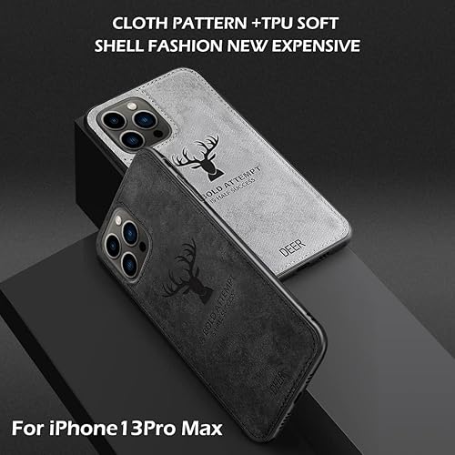 Miniatura 2 de Funda protectora de tela de TPU con textura suave de lujo para iPhone 13 Pro Max, resistente a la suciedad, antigolpes, antihuellas, protección de
