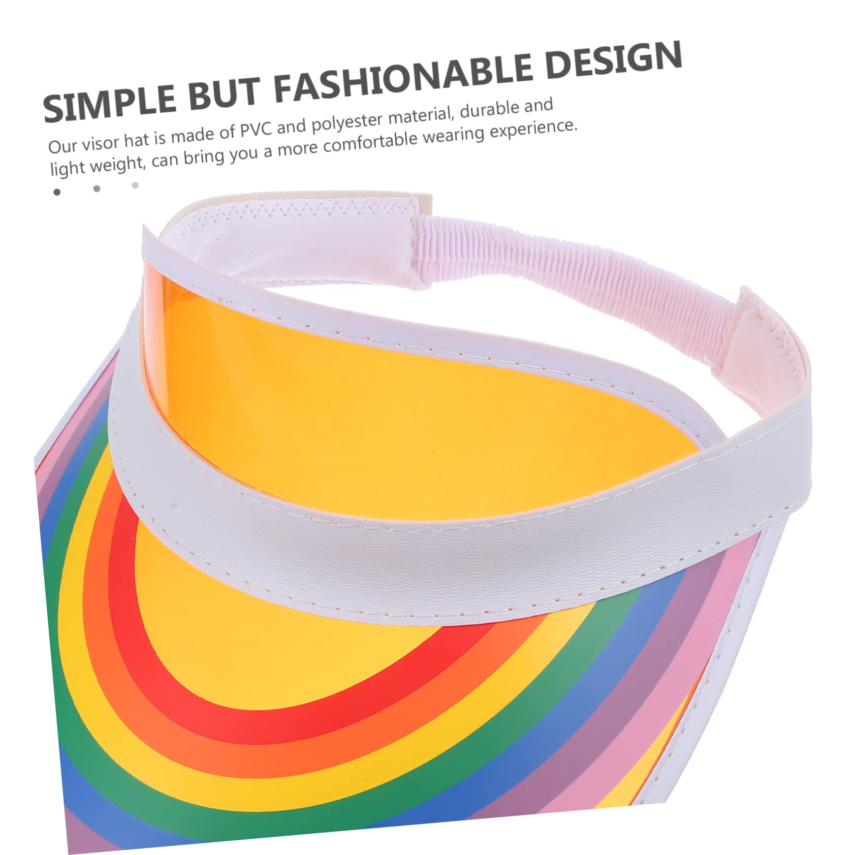 chapeau haut de forme arc-en-ciel en pvc visiere casquette bonnet visière chapeaux pour hommes visière femme visières pour femmes chapeau à visière décorative polyester