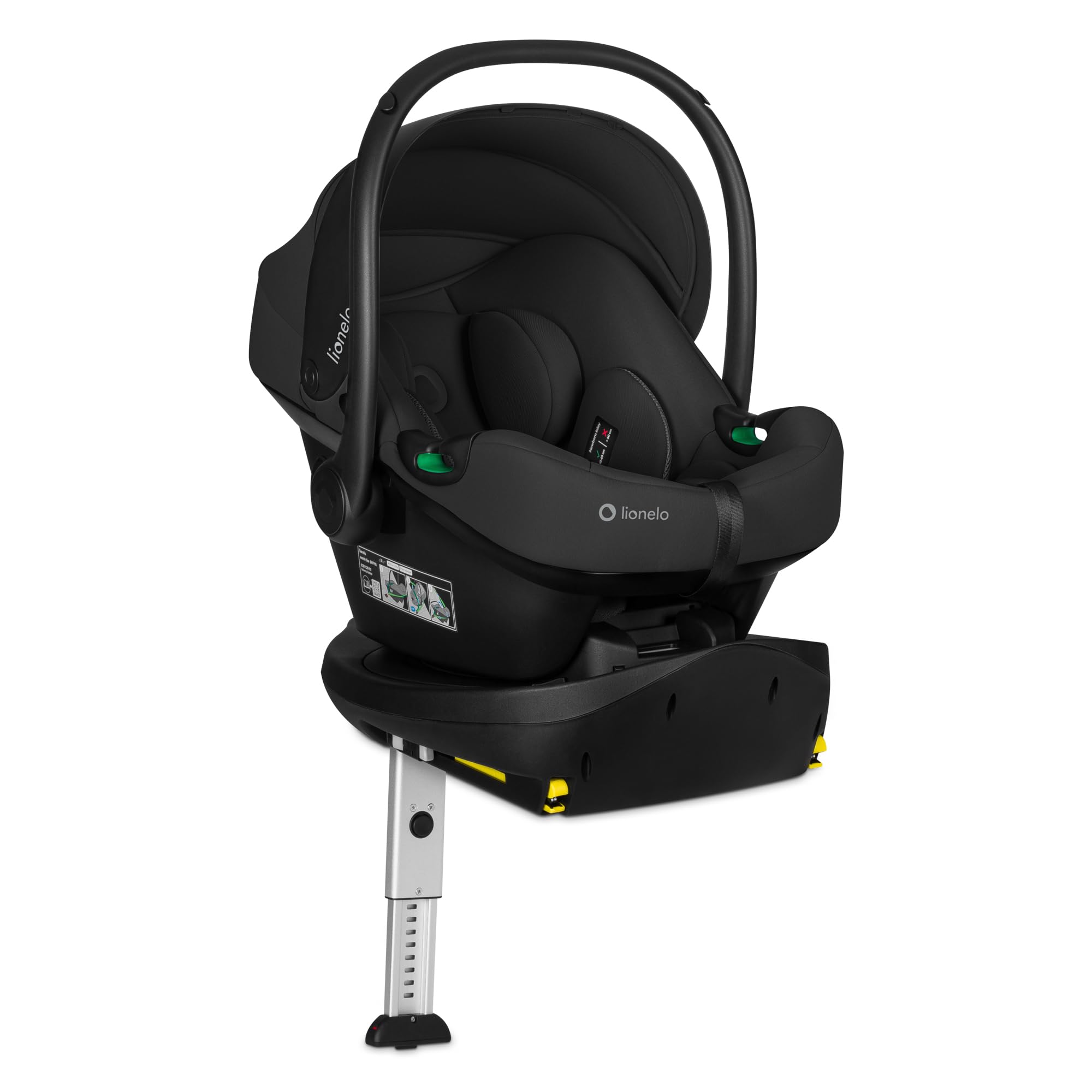 Lionelo Astrid i-Size Set Plus Babyschale mit 180° ISOFIX-Basis 40–87 cm | 180° drehbare Basis, rückwärtsgerichtete Montage, Seitenaufprallschutz, Memory-Foam-Kopfstütze und Dri-Seat-Einlage