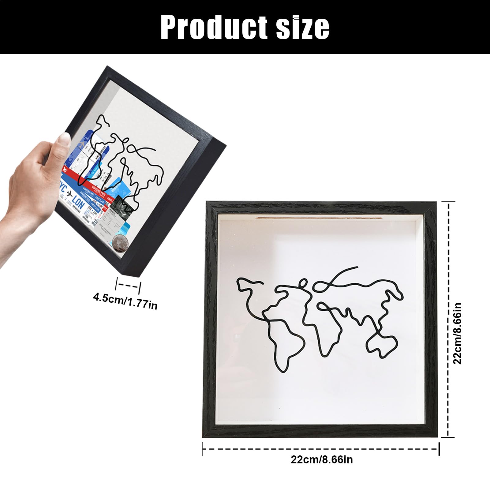 Travel Memory Boxes Keepsake Box Frame for Travel Memorabilia Display Case for Ticket Frame Memories Photo Frame Postcards - Image 3