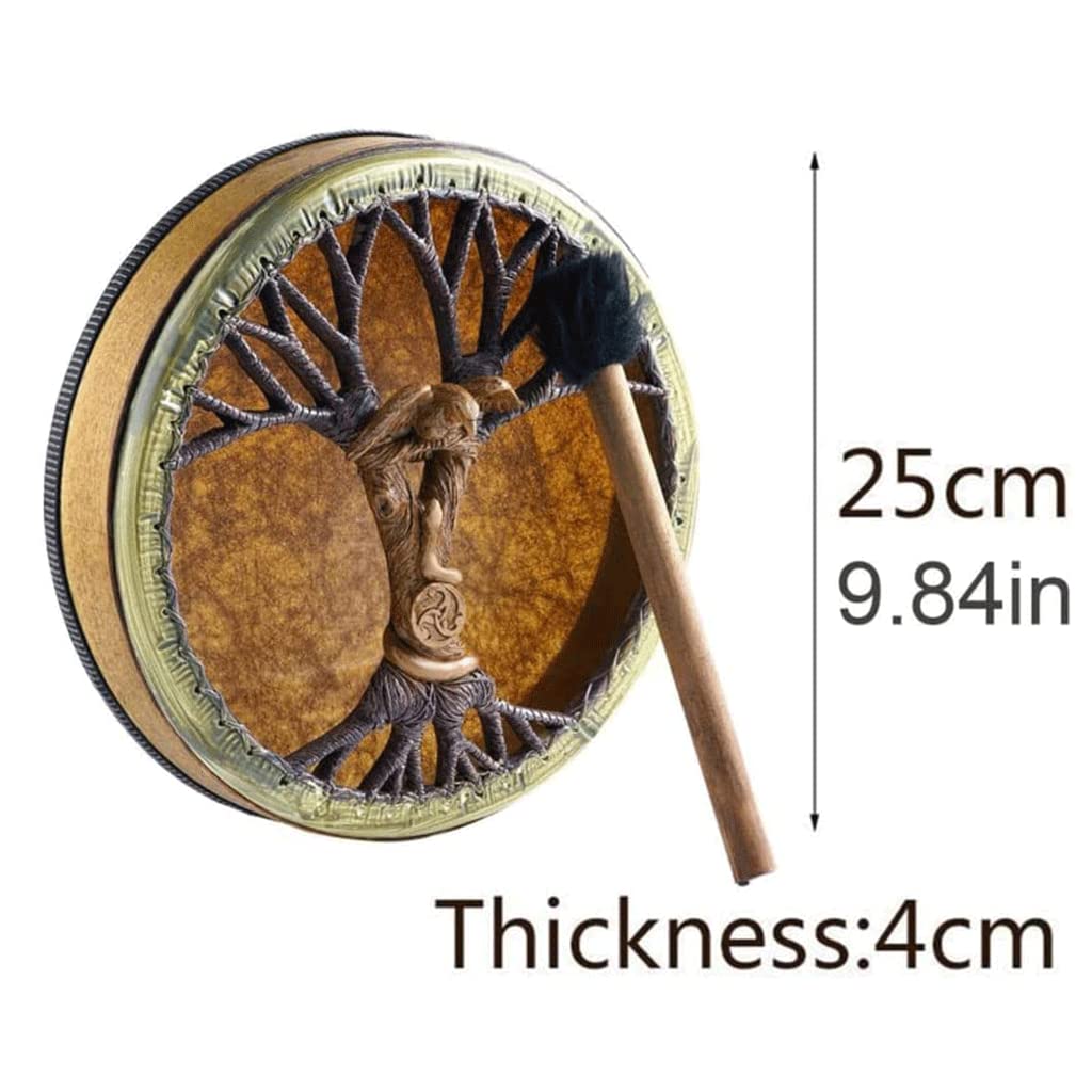 PAASHE Handpan Tambour Tambour de chaman Tambour de Haute qualité Fait à la Main 25cm Tambour éthéré Instrument de Percussion Tambour de Langue Tambour de Handpan Portable Haute qualité