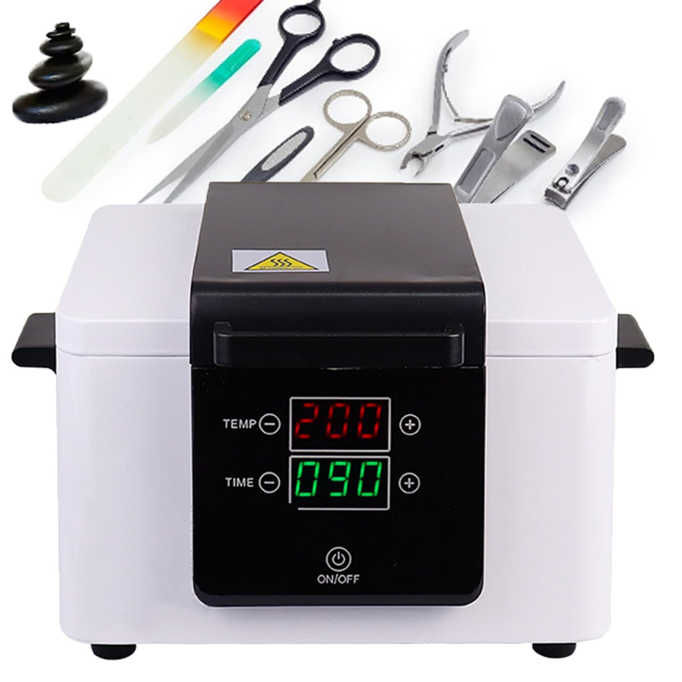Esterilizador De Alta Temperatura De 200 ℃ con Temporizador, Esterilizador De Herramientas para UñAs, 2.6 L, para Herramientas Dentales, De Belleza, Juguetes, Tijeras, Toallas Y Gafas,White