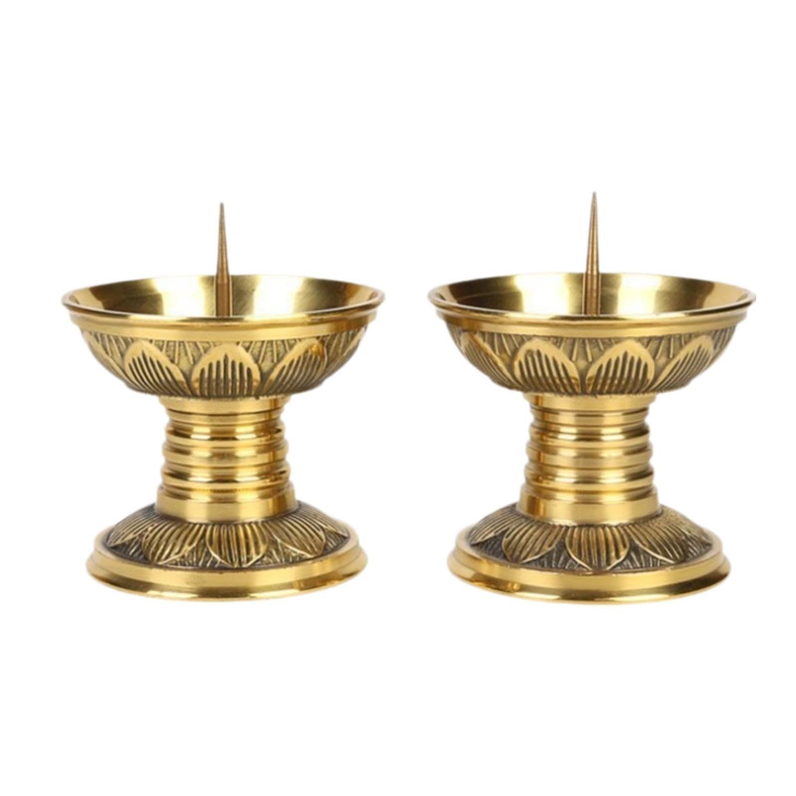 Portacandele a candelabro Portacandele in Ottone da 2 Pezzi Eleganti for Candele a Colonna Regali per la Nuova casa