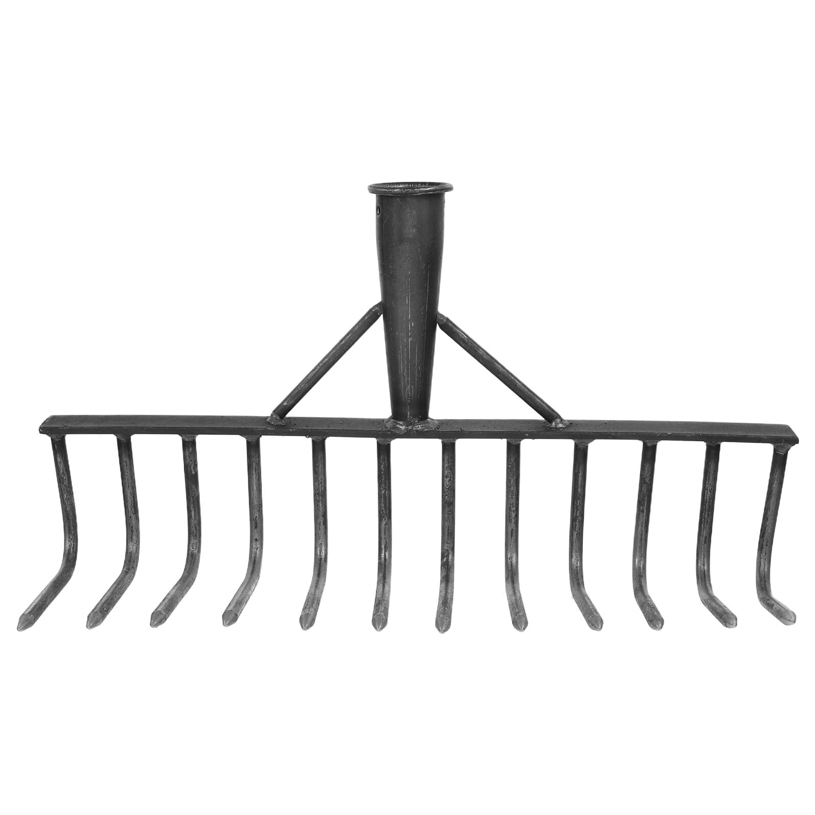 SHINEOFI Rastrello da Giardino Heavy Duty in Acciaio ad Tenore di Carbonio Testa Multi-denti per Rottura Terreno Compatto e Livellamento Strumento Agricolo Versatile per Orto Frutteto e