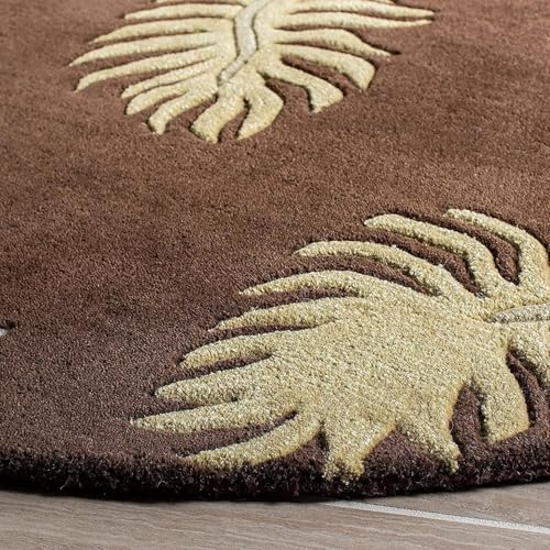 Image of Sifa Carpet Round Handmade Mid-Century Modern Abstract Premium Wool Entryway Foyer Living Room, Bedroom Kitchen Area Rug, Weight -21 Pund, Size-6x6 Feet (72x72 Inch Round)