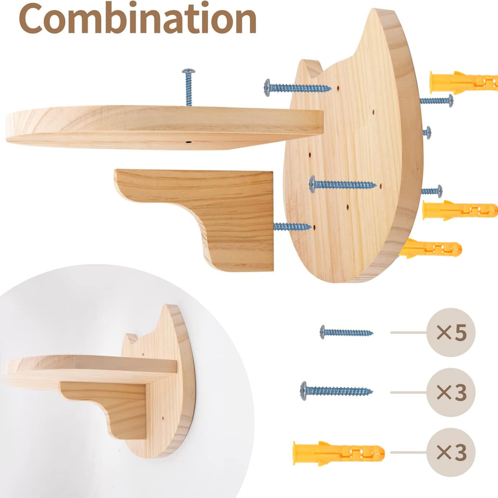 kletterwand Katzen Wand montierte Katze-Hängematte ﻿Katze Kletterwandmit Katzentreppe für die Wand, 3-teilig Katzen Kletterwand Set, Katzenhängematte XL Extra Stabil und Groß Stabiles Kratzbaum Wand