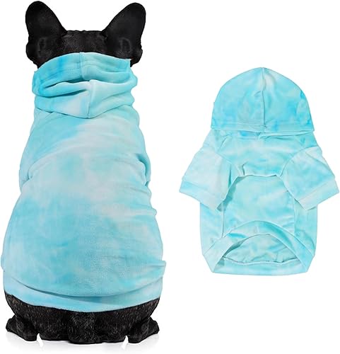 Miniatura 2 de Mklhgty Sudadera con capucha para perro, teñido anudado, para cachorros, abrigo para clima frío, ropa para mascotas para perros y gatos