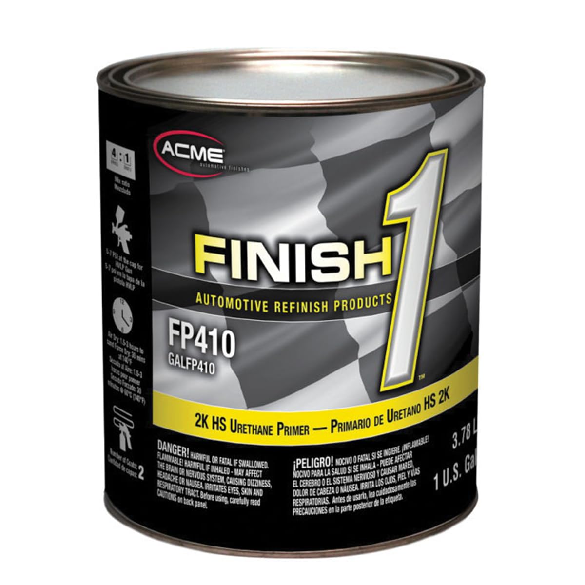 Acme Finish 1 High Build 2K HS Gray Urethane Primer (Gallon),128 Fl Oz (Pack of 1)