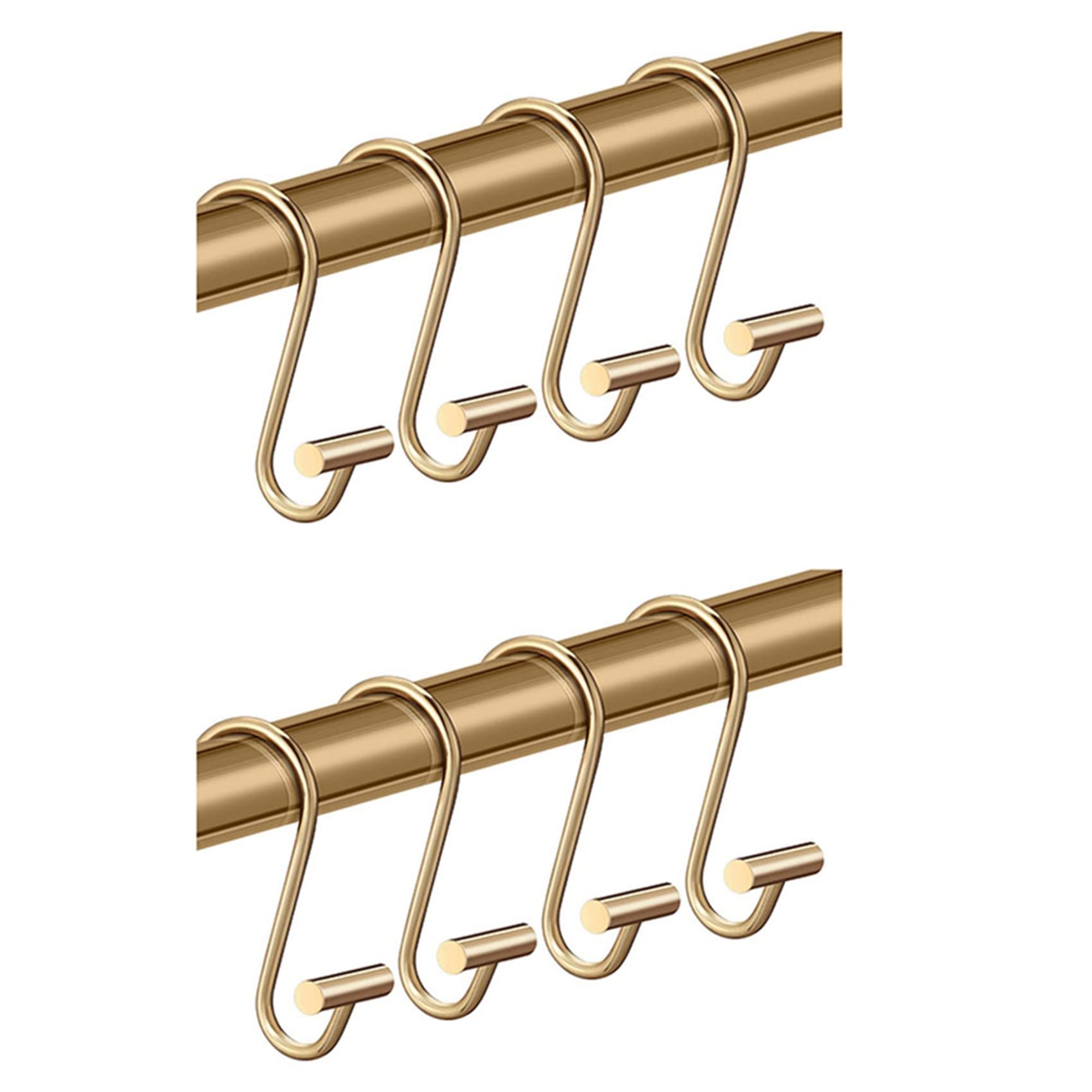 Hndhbfgrt 24X Shower Curtain Hooks Rings,Brass Decorative Shower Curtain Rings for Bathroom Shower Rod,Shower Hooks T Shaped