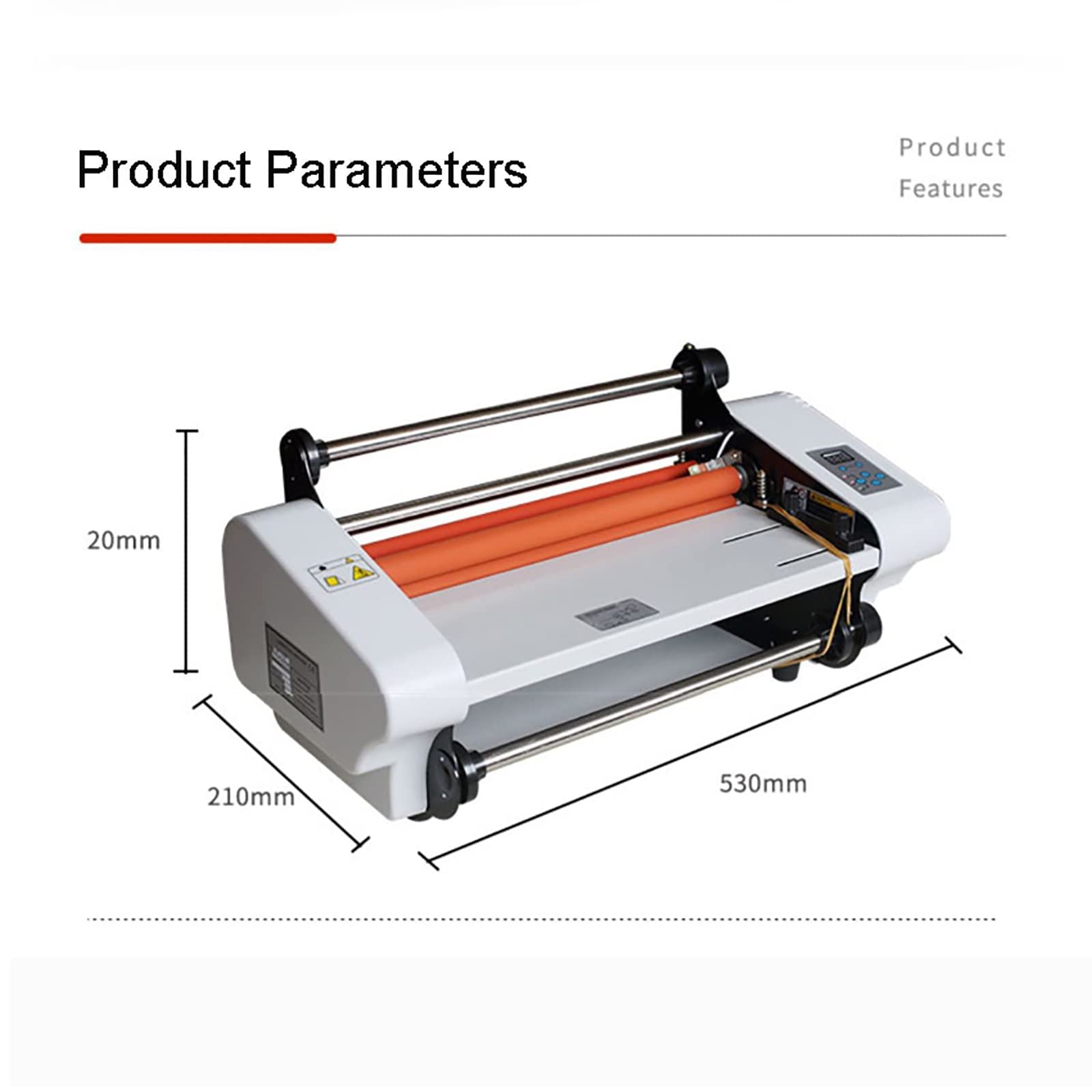 Elektryczne maszyny do laminowania termicznego, laminator do folii na zimno z wyświetlaczem LCD, regulowana temperatura, szybkie nagrzewanie, grubość folii 0,1 mm-5 mm, do biura, szkoły