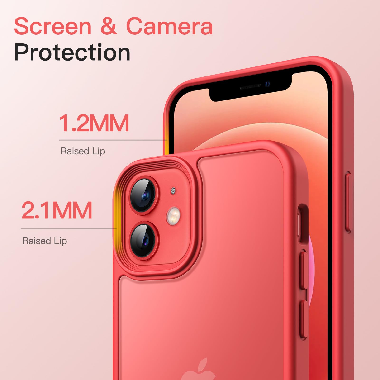 Vauki Cover per iPhone 12 Mini Compatibile con MagSafe, Magnetica Custodia Traslucida Opaca Protettiva Case per iPhone 12 Mini, Fotocamera Protezione Antiurto Protettivo Custodie Ultra Sottile, Nero