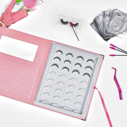 Miniatura 6 de Libro de almacenamiento de pestañas postizas Protable 16 Pari pestañas Organizador Estuche Estuche Estuche de Pestañas Contanier Caja Cubierta de