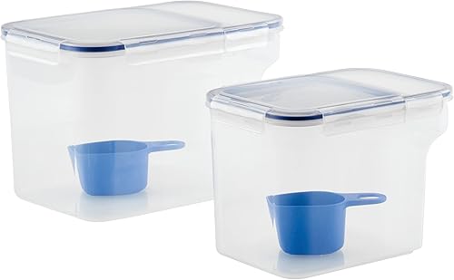 Miniatura 4 de LocknLock Easy Essentials - Juego de recipientes para almacenamiento de alimentos y cucharadas, sin BPA, aptos para lavavajillas, 4 piezas, color