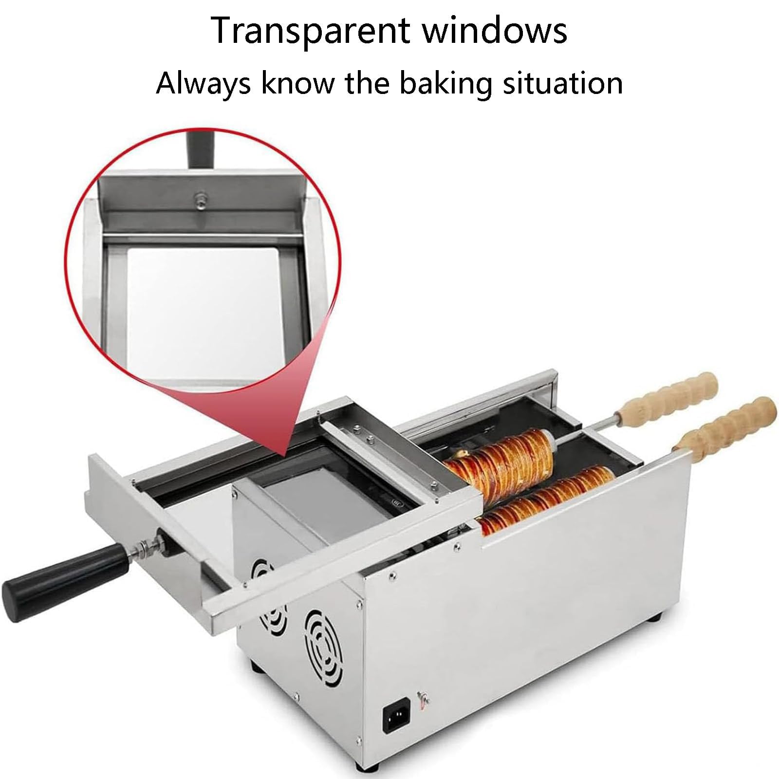 Machine électrique à Gâteaux Cheminée (chimney Cake) Pour Cônes, Four Professionnel Avec 2 Rouleaux En Acier Inoxydable, Température Réglable De 50 °c à 300 °c, Four à Cônes Pour Restaurant