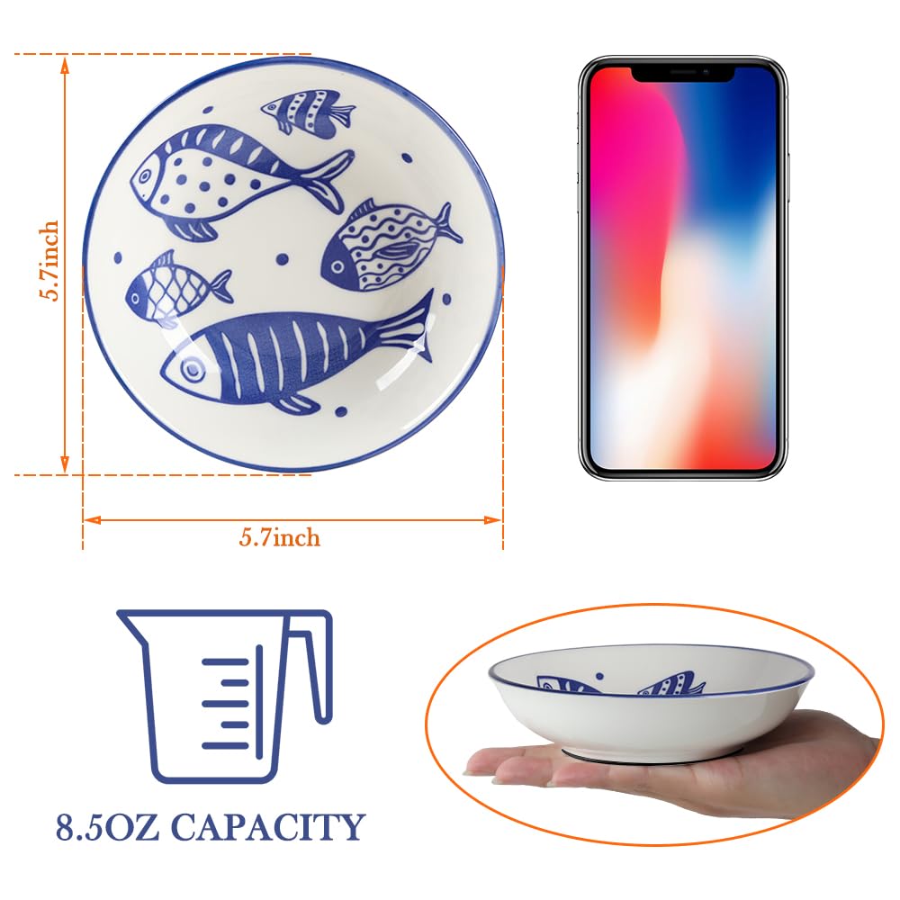 Happy KIT 2 x breite, Flache Katzennäpfe, 240 ml, buntes Teller-Set mit Rutschfester Matte, 14,5 cm Keramik-Katzenschüssel/-Geschirr für den Innenbereich, lindert Müdigkeit von Schnurrhaar,
