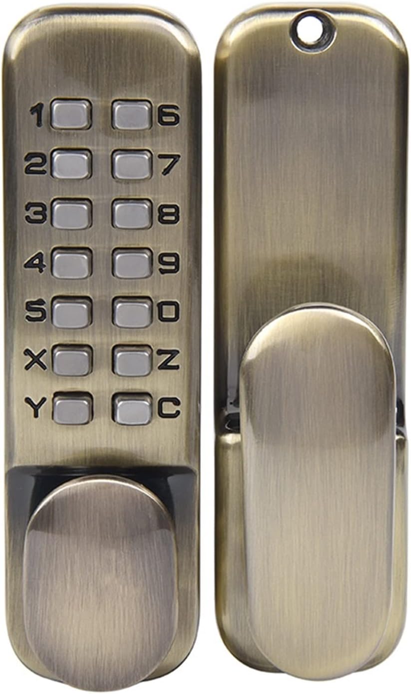 Zinc Alloy Keyless Door Lock Mechanical Combination Lock Door Lock Code Lock 3 Color 1Pcs(Bronze)