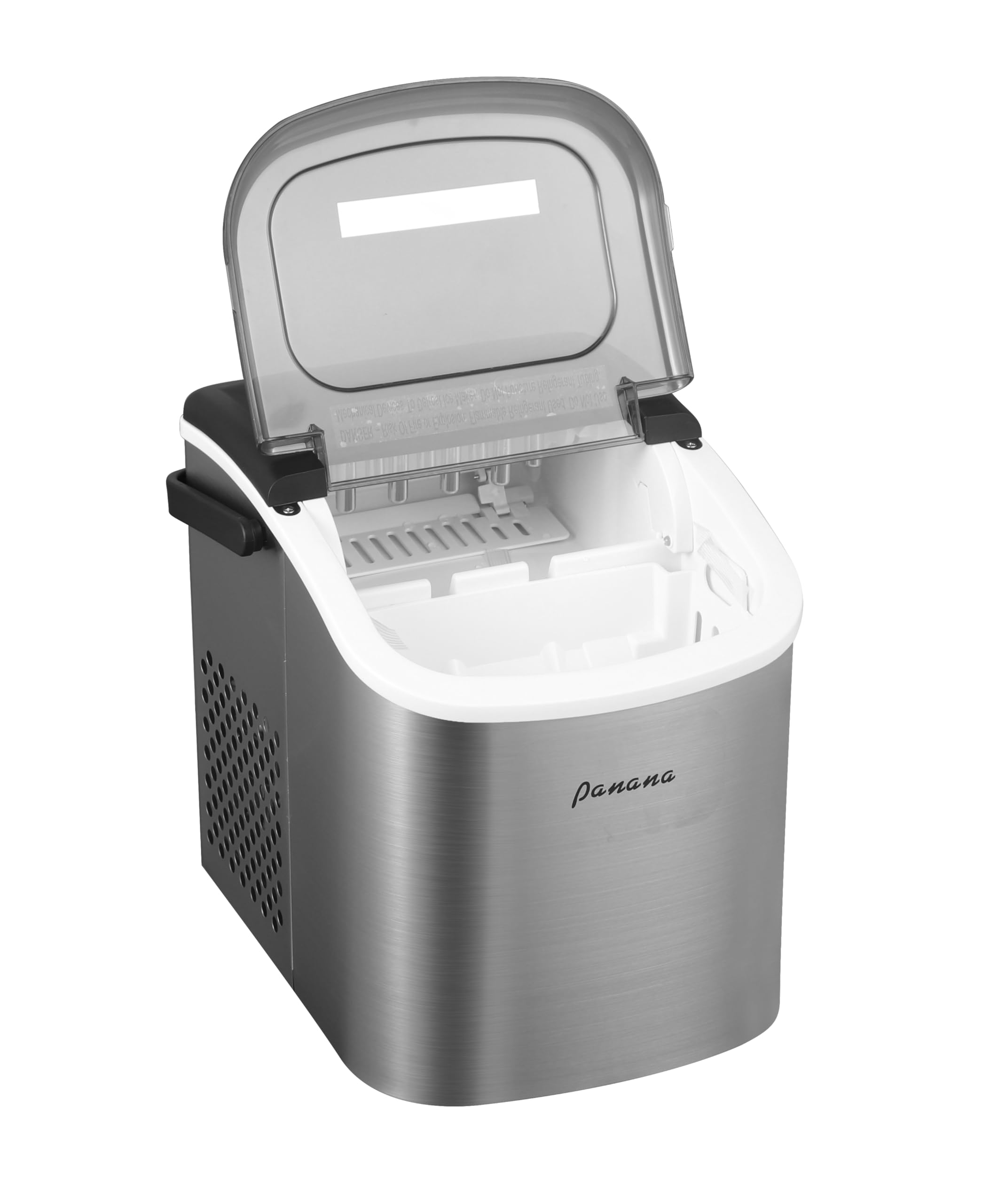 Panana Countertop Ice Makers,Automatic Clean,Portable Ice Maker 9 Bullet Ice Ready In 7-12min,26.5lbs/24h,For Home/Kitchen/Office/Party,Silver on Fridge.com - View 3