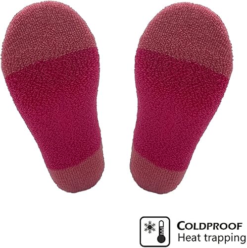 Miniatura 4 de 2 pares de calcetines de nieve de lana merina para niños pequeños sobre la pantorrilla, calcetines de esquí y snowboard