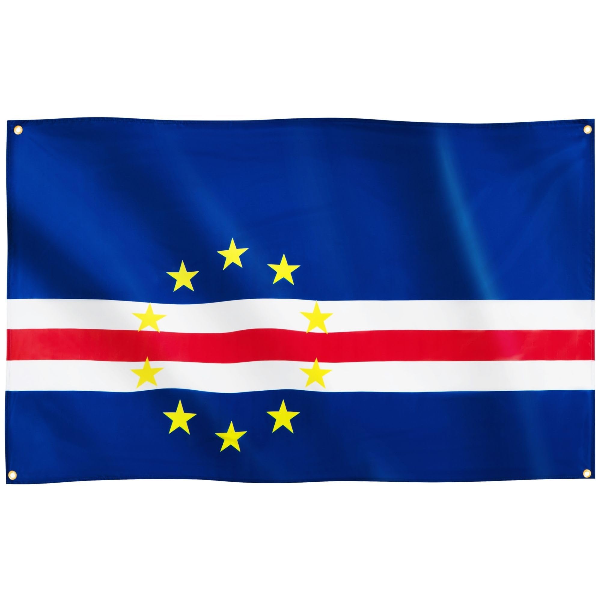 Runesol Cape Verde Flag, 91x152cm, 3ft x 5ft, 4 Grommets, Eyelet In Every Corner, National Heroes Day