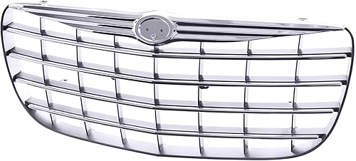 CarPartsDepot Nueva parrilla delantera cromada plateada compatible con Chrysler Sebring Sedan Convertible