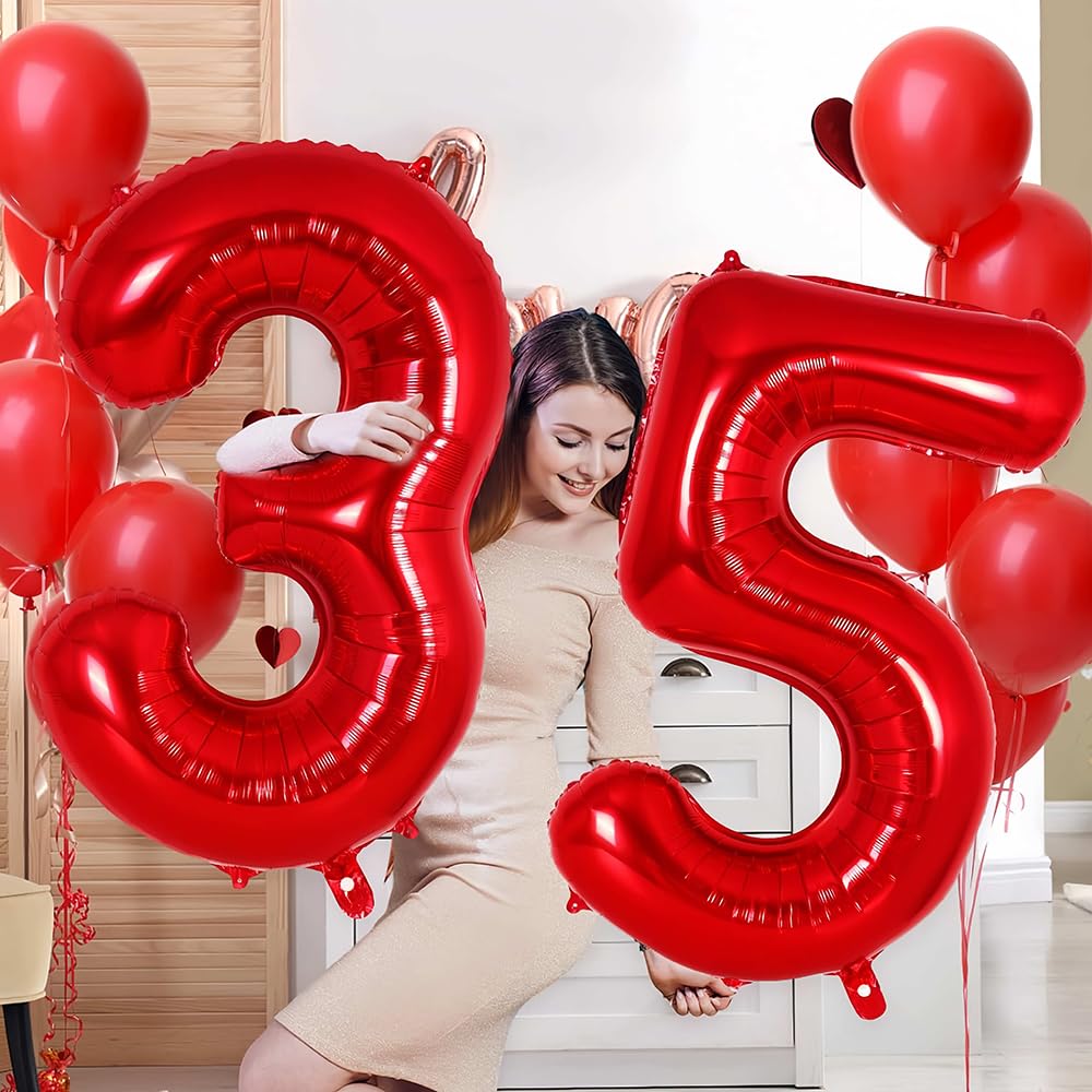 Foil Globo Número 5 Azul 40" (101cm), Inflable Helio o aire, Gigante Numeros 0-9, 10-19, 20-29, 30-100, Grande Globos Decoración para La Boda Aniversario y Cumpleaños Fiestas — view 639
