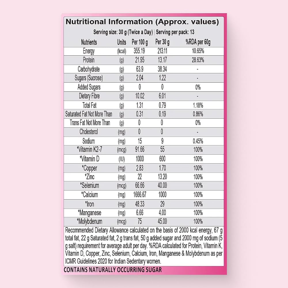 Nutrela Womens Superfood with Biofermented Vitamins & Minerals with Whey Protein Supplement Powder - 400gm, Chocolate (pack of 2) - Image 7 thumbnail