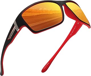 JIM HALO Polarisierte Sonnenbrille für Männer Frauen Wrap Around Sprot Sonnenbrille zum Radfahren Angeln Fahren