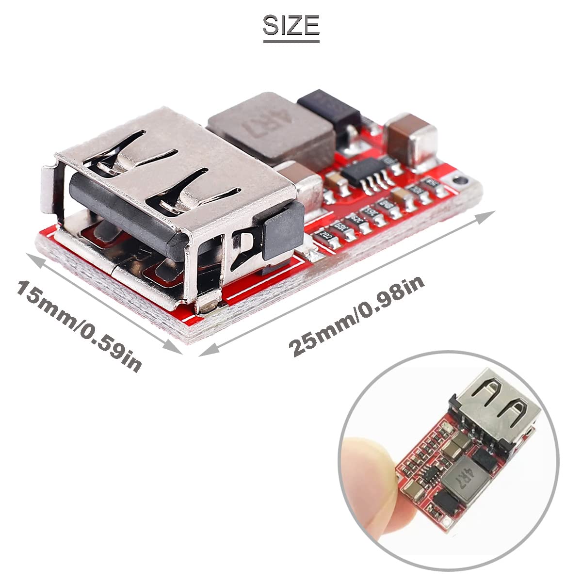 10 Pcs DC-DC Buck Converter Module - 6-24V Input To 5V 3A Output, USB Charger Module For 12V/20V Systems - View #7