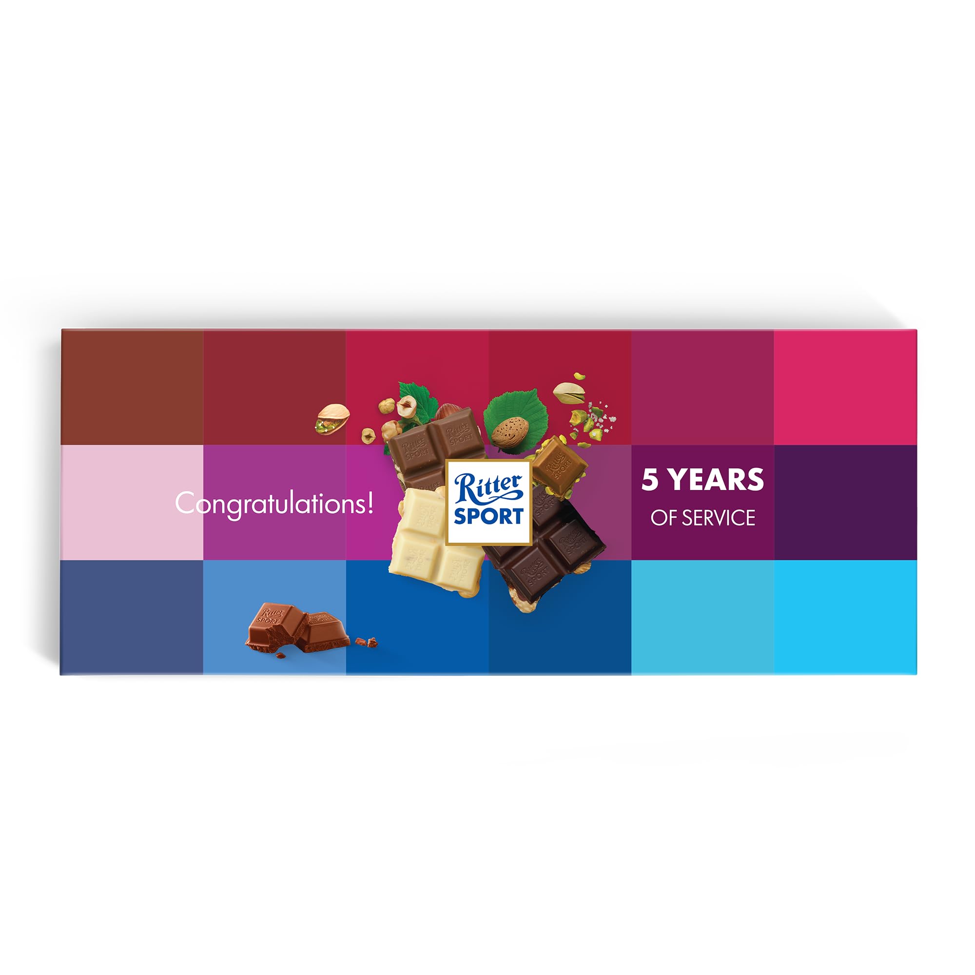 Mega Ritter Sport Schokoladentafel Personalisiert - Schokolade mit Namen personalisiert, Geschenk zum Geburtstag, Alpenmilch, Pistazie, Karamell Keks, Zartbitter ganze Haselnuss (XXL Ritter Sport)
