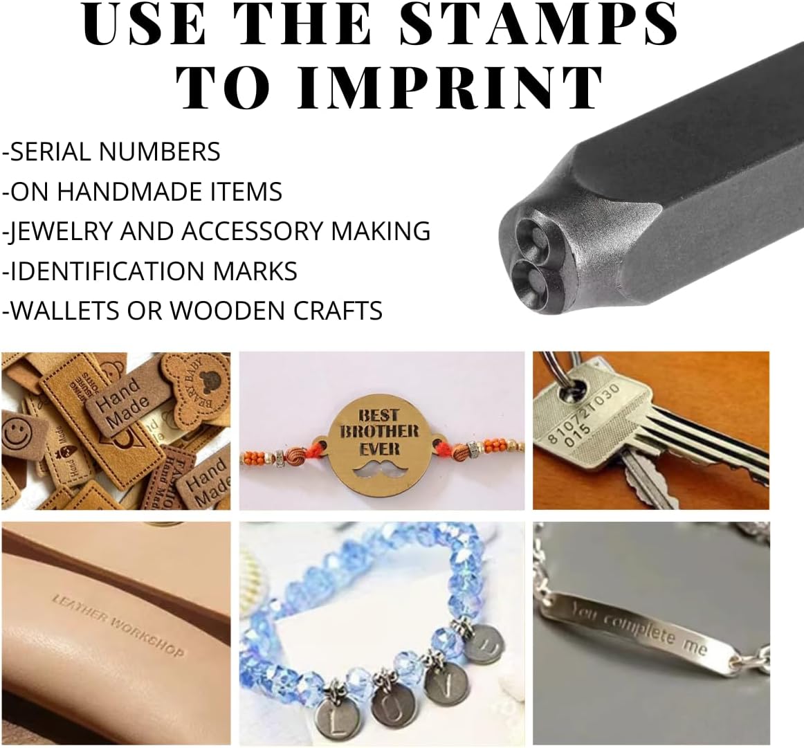 BELMAKS 64 PCS Metal Stamping Kit - Letter Punch Set Metal Stamps for Jewelry Making Leather Steel Number and Letter Stamping Kit Hand Press - Image 6