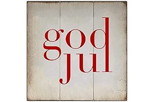 Modern Rustic Wooden God Jul Christmas Hanging Plaque Sign