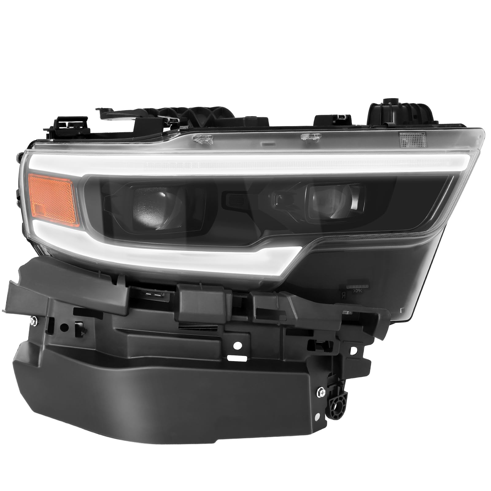 500% Brighter LED Projector Headlight Assembly with DRL Fit For 2019-2022 Dodge Ram 1500 TRX/Longhorn 2019 2020 2021 2022 Head Lamps Left Side-L