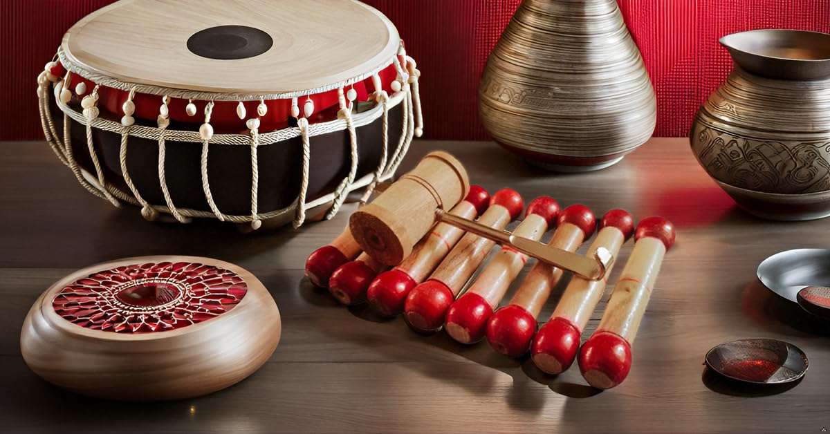 BHAVICREATION -Handmade 8 WOODEN Tabla Bayan Gatta WITH 1 Tabla Hook for pulling tabla strap (hook with gatta) - Image 5 thumbnail