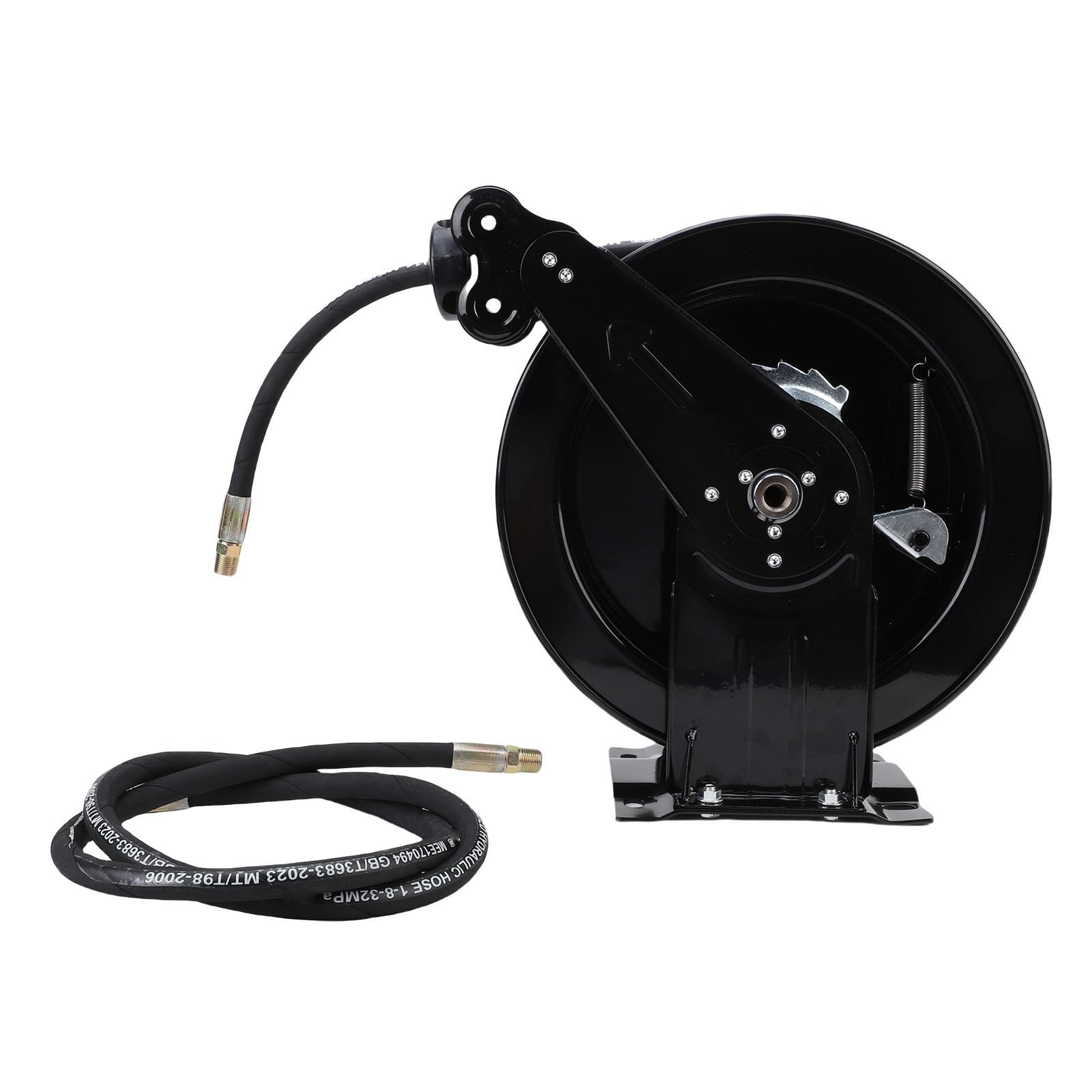 Carrete de Manguera para Lavadora de Alta Presión, Rebobinado Automático Resistente, Retráctil para Jardinería y Mantenimiento de Automóviles, Acero Al Carbono, 32,81 Pies