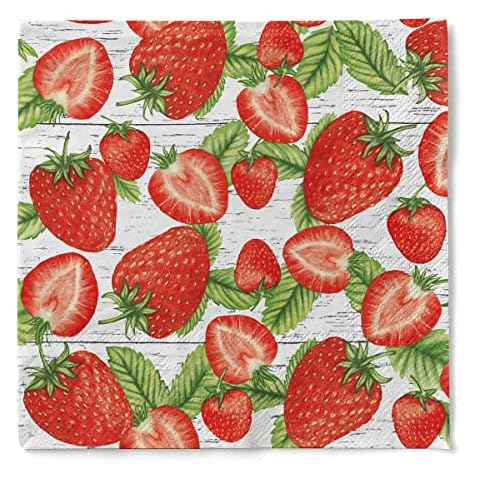 Sovie HORECA Serviette Erdbeeren | Tissue 33 x 33 cm | Sommer Garten Party Cover