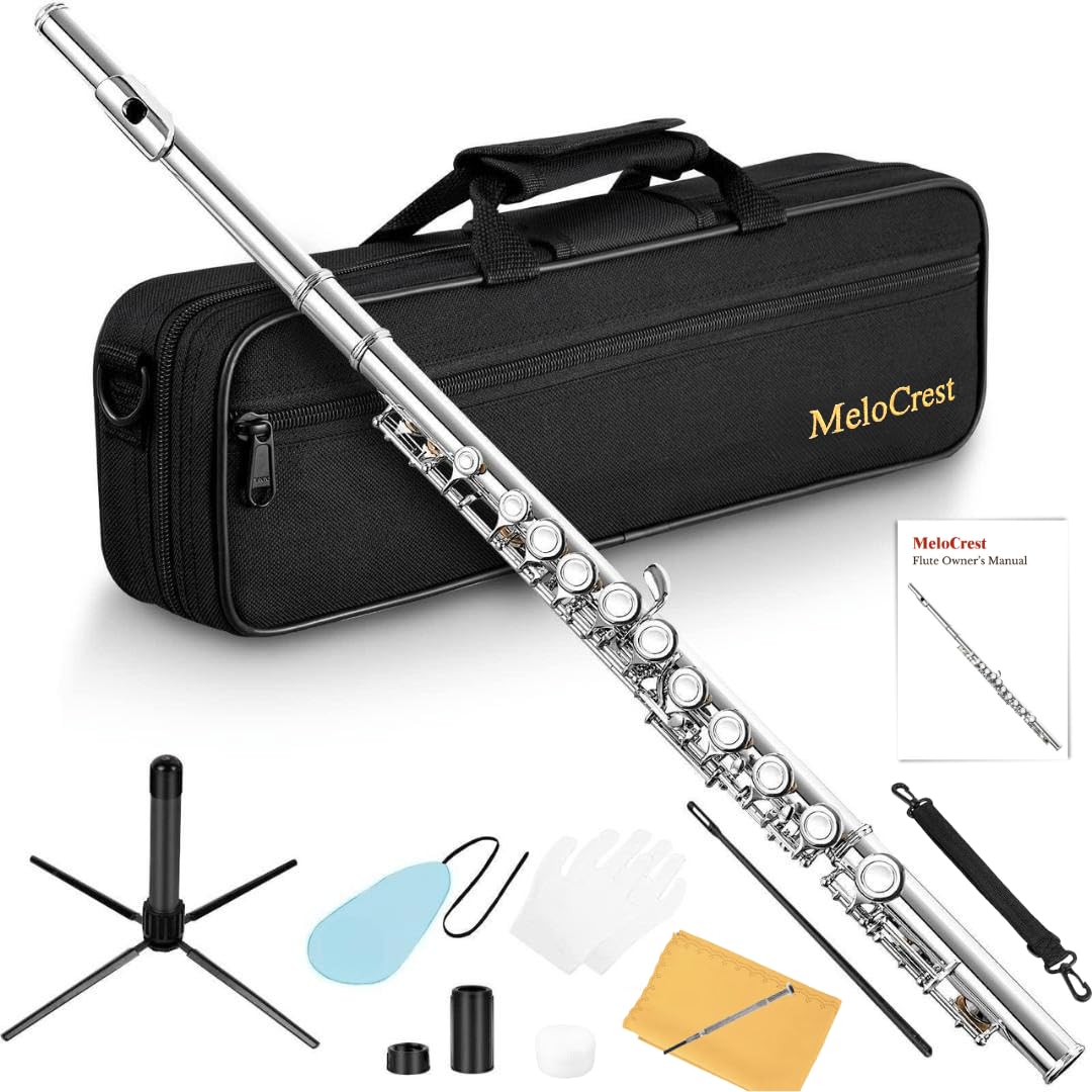Amazon.com: MeloCrest Nickel Plated Closed Hole Flute for Beginner