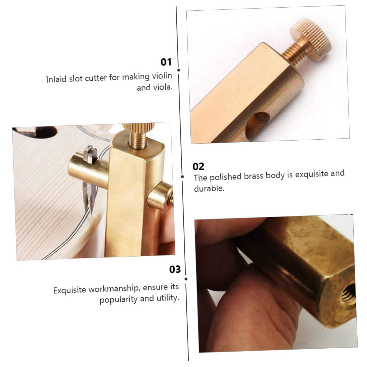 Einstellbarer Intarsien nutfräser für Violine und Bratsche Verstellbares Schneidewerkzeug Scharfer Robuster Rillenschneider für Präzise Geigenbauarbeiten Goldenes Violin zubehör