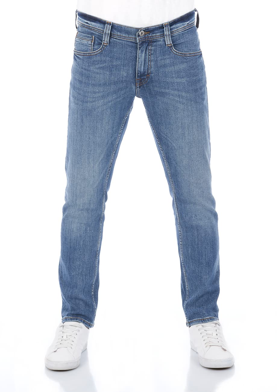 MUSTANG Jeans Men's Stretch Oregon Tapered Fit Jeans Trousers Denim Blue Grey Black 30 31 32 33 34 36 38 40, Light Blue Denim (1009374-583), 32 W/34 L