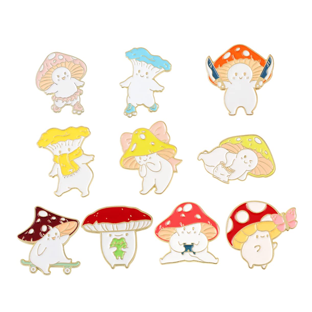 SOIMISS 40stücke Teiliges Bunte Pilz Broschen Für Damen Cartoon Pilz Anstecker Als Modisches Accessoire Für Kleidung Taschen Und Hüte Kreatives Design Mit Praktischer Befestigung Und