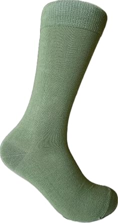 Triple M Plus Mens Dusty Sage Green Dress Socks