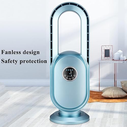 Miniatura 4 de ZUMAHA Ventilador de torre silencioso de 3 velocidades, ventilador de escritorio con control remoto, ventilador oscilante sin aspas para el hogar,