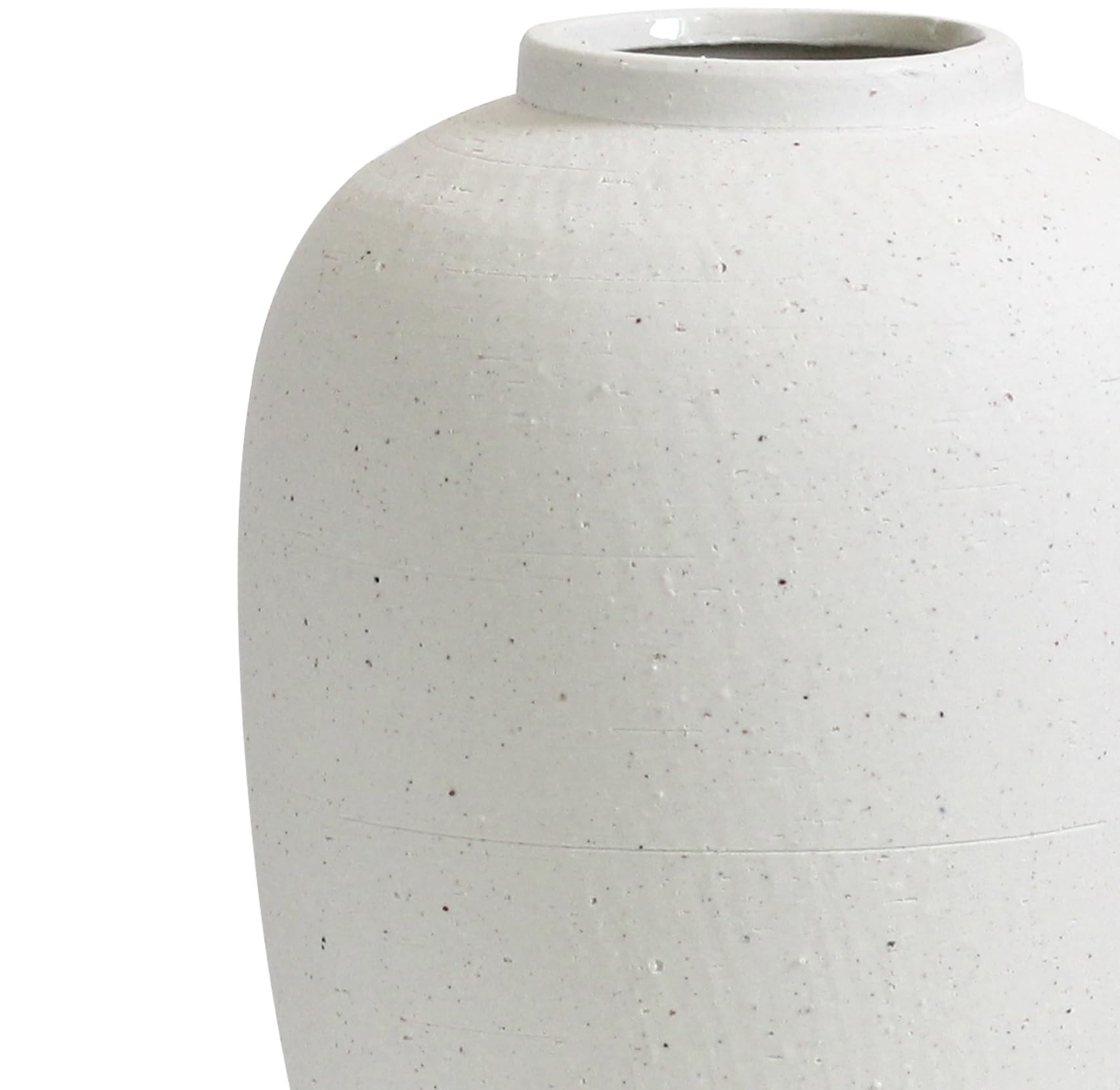 Olly & Rose Textured White Ceramic Vase 25cm Flower Vase - Premium Home Decor Vases for Flowers and Plants