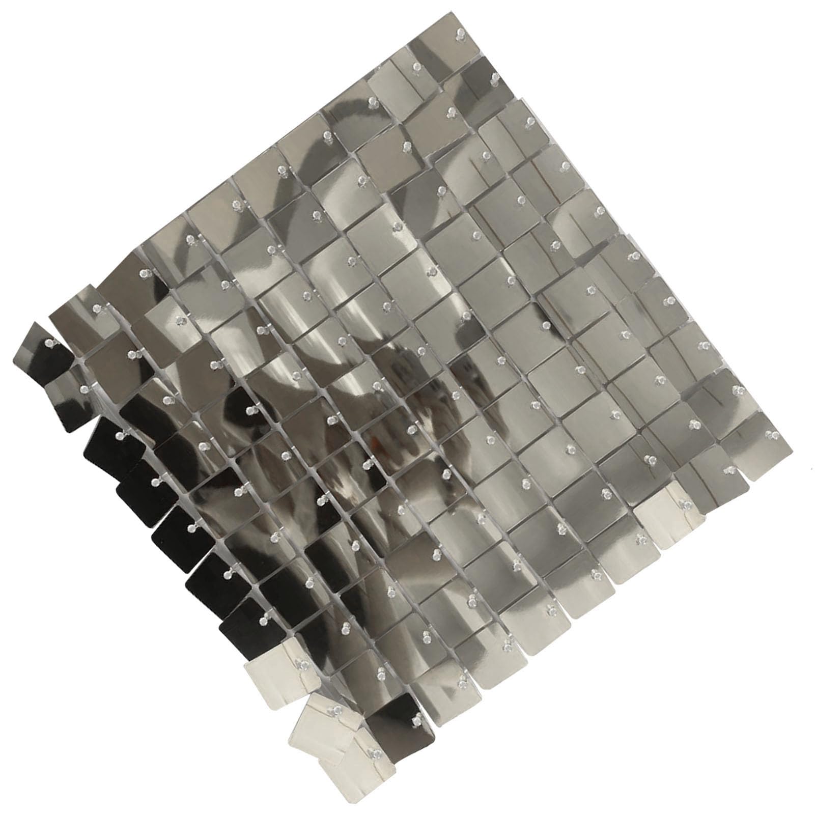 24teiliges Shimmer Wandpaneel Set aus Kunststoff – Glitzernde Sequin Rückwand für Hochzeit, Geburtstag und Bühnendekoration, 30x30 cm, transparenter Rahmen
