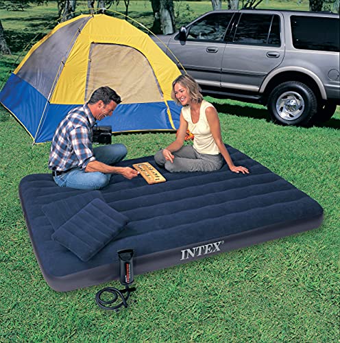Intex Classic Downy Airbed Set With 2 Pillows And Double Quick Hand Pump, Queen #TOP7