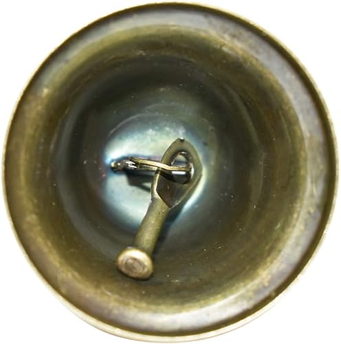 Miniatura 8 de Maydahui 10 cascabeles pequeños de bronce vintage mini (1.7 x 1.5 pulgadas) para entrenamiento de orinal de perro, timbre de puerta de perro, boda,