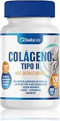 Colageno Tipo 2 Uc2 Collagen 40mg + Vitamina Calcio Magnesio 120 Capsulas Suplemento Collagen Tipo 2 Para Articulação - Daily Life